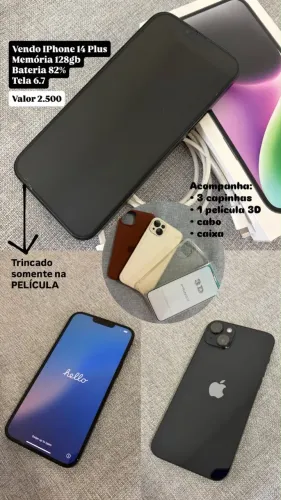 iPhone 14 Plus Preto, 128GB