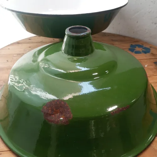 Par de Luminárias Industriais em Ágata Esmaltada 45cm 