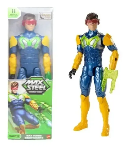 Max Steel Max Turbo Equipamento (linha Missões Turbo / ConnectTek), fabricado pela Mattel