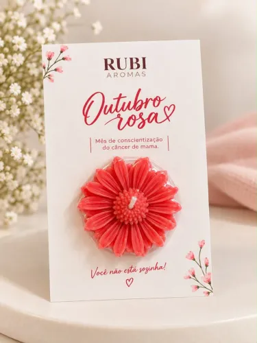 Lembrancinha vela outubro rosa