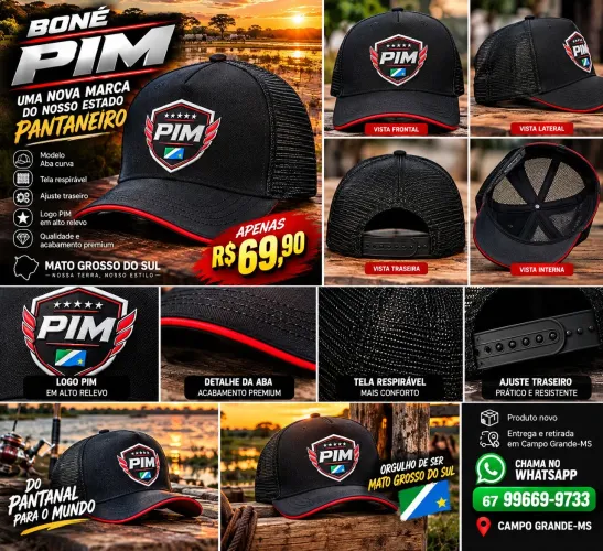 Boné PIM Premium - Nova Marca de Mato Grosso do Sul