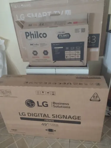 CAIXA DE TV SMART COM ISOPOR DE 32, 43, 49, 50 POLEGADAS