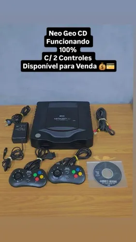Neo geo cd lindão+2 controles+ jogo+sd loader leia!!