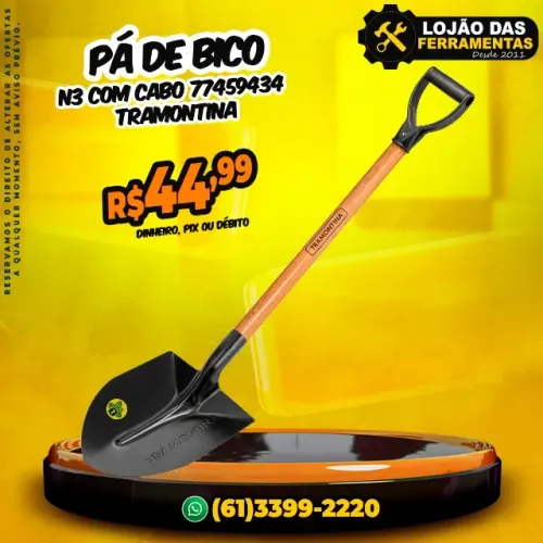 Pá de Bico N3 Com Cabo * Tramontina