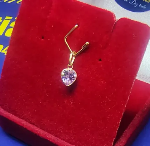 Pingente Coração Pedra Zircônia 5 mm Ouro 18 Kilates