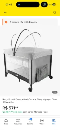 Berço Portátil Desmontável Cercado Sleep Voyage - Cinza