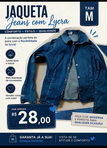 Vendo jaqueta jeans com Lycra 