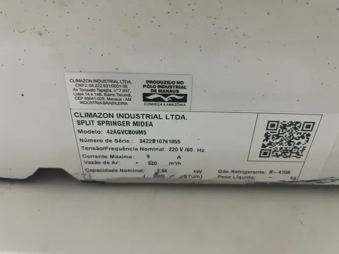 Ar condicionado Midea 9000 BTU/h