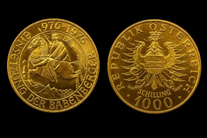 Moeda comemorativa de ouro 1000 Schilling
