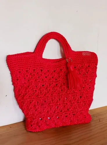bolsa grande vermelha fio náutico