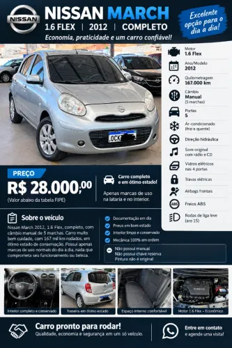 Nissan March SV 1.6 16V Flex Fuel 2012