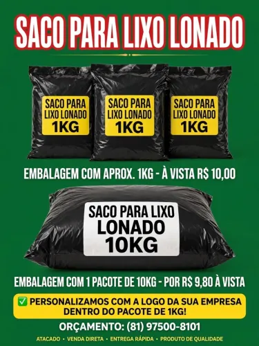 Lonado reforçado saco para lixo