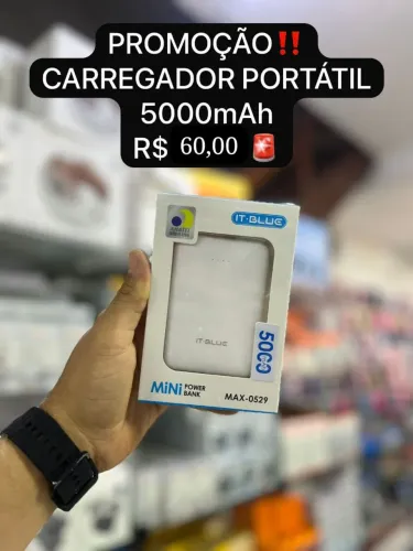 Carregador Portátil Mini Power Bank 5000mAh IT-BLUE | Entrega em São Luís