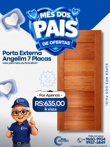 Promoção Porta Externa Angelim Pedra