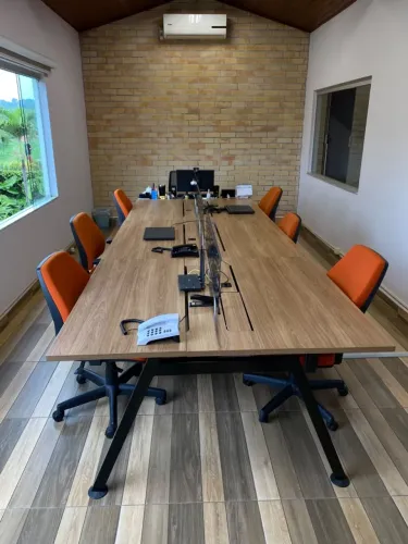 3 Ilhas de Trabalho Tecnoflex Cavallete Duo - 6 Lugares + Cadeiras