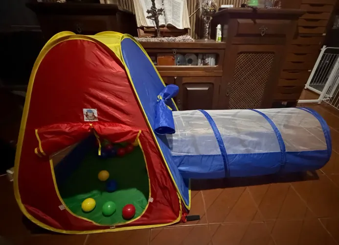Cabana Infantil Braskit 2 em 1 Com Túnel e Piscina de Bolinhas