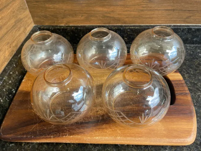 Kit com 5 cúpulas antigas lapidadas a mão 