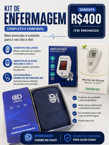 Aparelhos médicos kit enfermagem