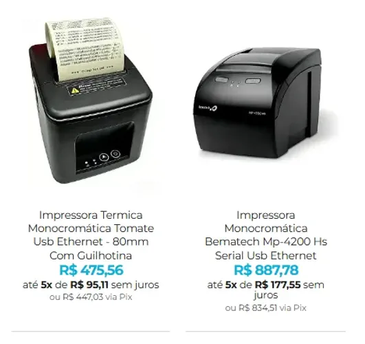 Impressora Cupom Fiscal 80mm com Guilhotina - Até 8x Sem Juros no Cartão