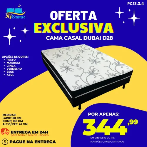 Cama box casal Dubai D28 / pague na entrega / entregamos em 24h