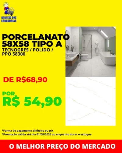 PORCELANATO POLIDO TIPO A - PROMOÇÃO!!!!