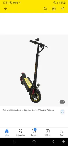 Vendo patinete elétrico foston s10 ultra usado funciona normal lê anúncio