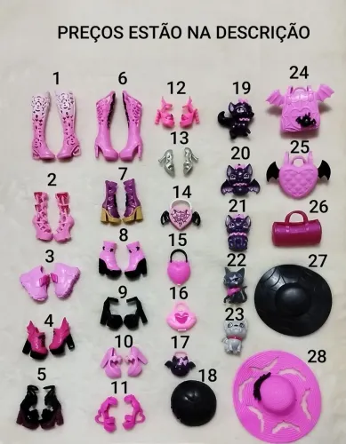Acessórios variados Draculaura G3 Monster High ( LEIA A DESCRIÇÃO)
