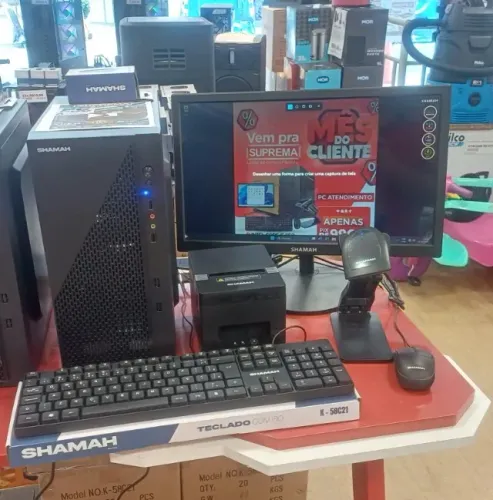 PC COMPLETO INTEL CORE i3 PRA ATENDIMENTO E VENDAS COM IMP CUPOM + LEITOR