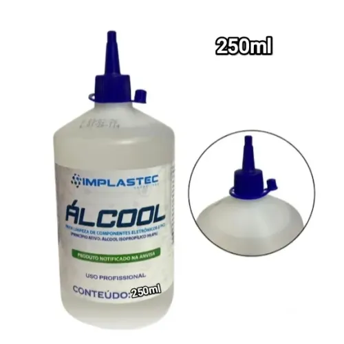 Álcool Isopropílico Implastec 250ml uso Profissional 