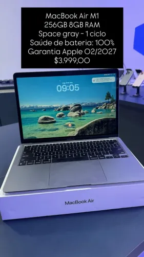 Macbook Air M1 / 256GB / 8GB / Space Gray / 1 Ciclo / Bateria 100% / 02/27/ $3.999,00