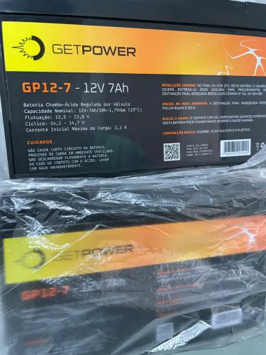 Bateria 12v 7ah Getpower Agm - Cerca Elétrica, Nobreak, Automação, Portões, Bateria!