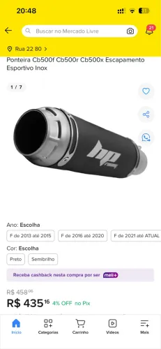 Ponteiras cb500f 2014