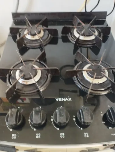 Fogão de chão venax, tampo de vidro, 4 bocas