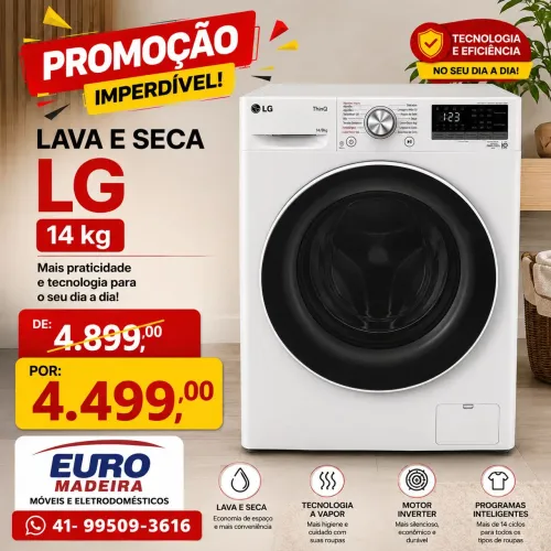 Lava e Seca LG 14 kg - Novo