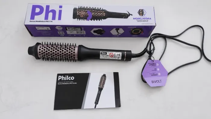 ESCOVA MODELADORA PHILCO PEC17A Bivolt - Na Caixa (Completa e NOVA)