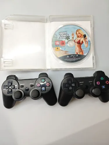 GTA 5 PS3 original e dois controles