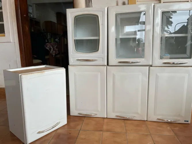 armários de cozinha modulares em aço usado