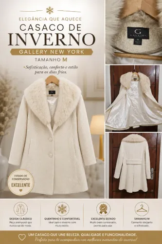 Casaco de Inverno Gallery New York Feminino Tamanho M