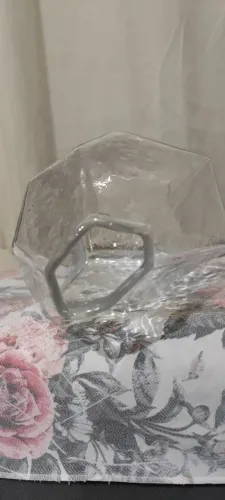 Grande VASO DECORAÇÃO 24 CM X 17 X 14 VIDRO TRANSPARENTE