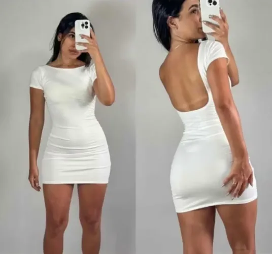 Vestido branco costas nua