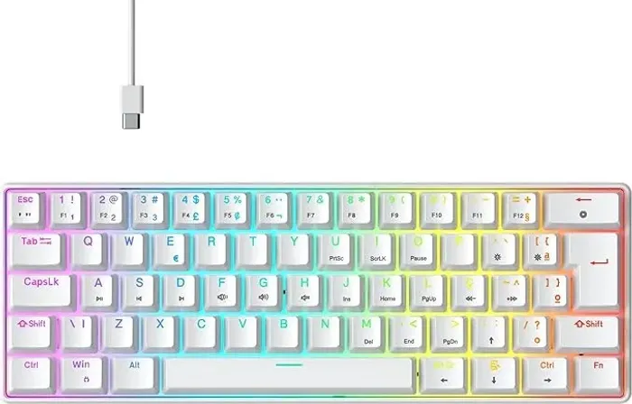 Teclado Mecânico Gamer Hyrax Thunder HCK61, RGB, Switch Blue, 100% anti-ghosting