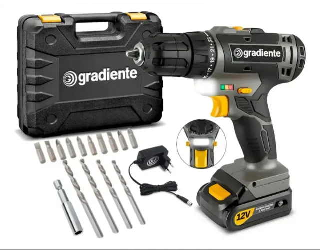 Parafusadeira Furadeira gradiente Nova Bateria