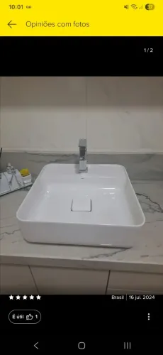cuba de sobrepor quadrada 40x40 Deca nova com uma pequena lasca