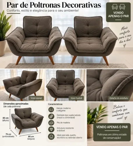 Par de Poltronas decorativas