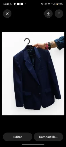 Blazer de Alfaiataria Azul Marinho Masculino 