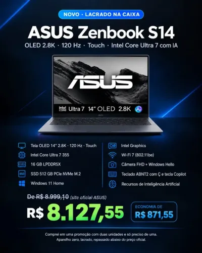 NOTEBOOK LACRADO ASUS ZENBOOK S14 OLED