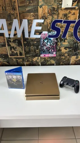 PS4 Slim Dourado Semi Novo Barato- Com Garantia!