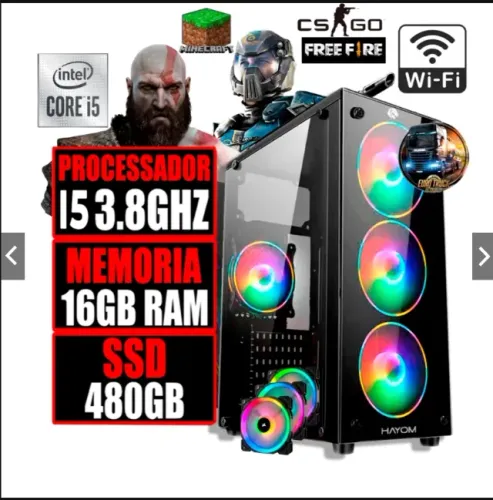 Cpu Gamer Ultra I5 8gb Ssd 480gb Wifi + Fonte + Placa de Video