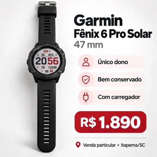 Vendo garmin Fênix 6 pro solar