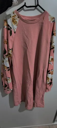 Vestido manga longa malha crepe 